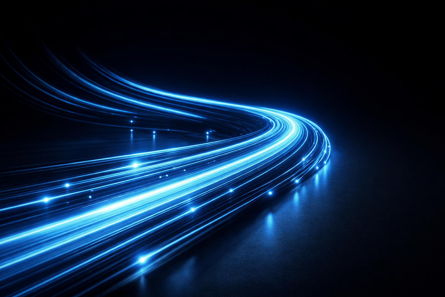 Road disappearing into a digital horizon